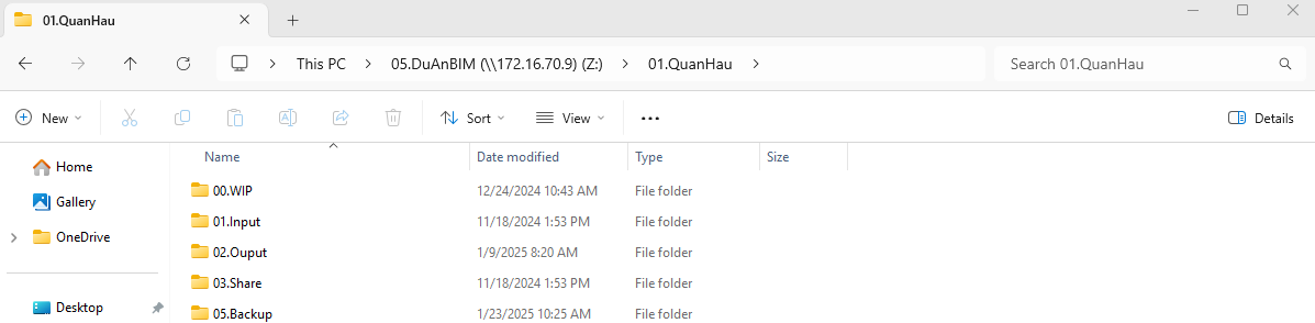 Cấu trúc Folder trong dự án BIM